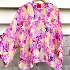 Anthropology Erfurt Luxury Floral Kimono-Style Top